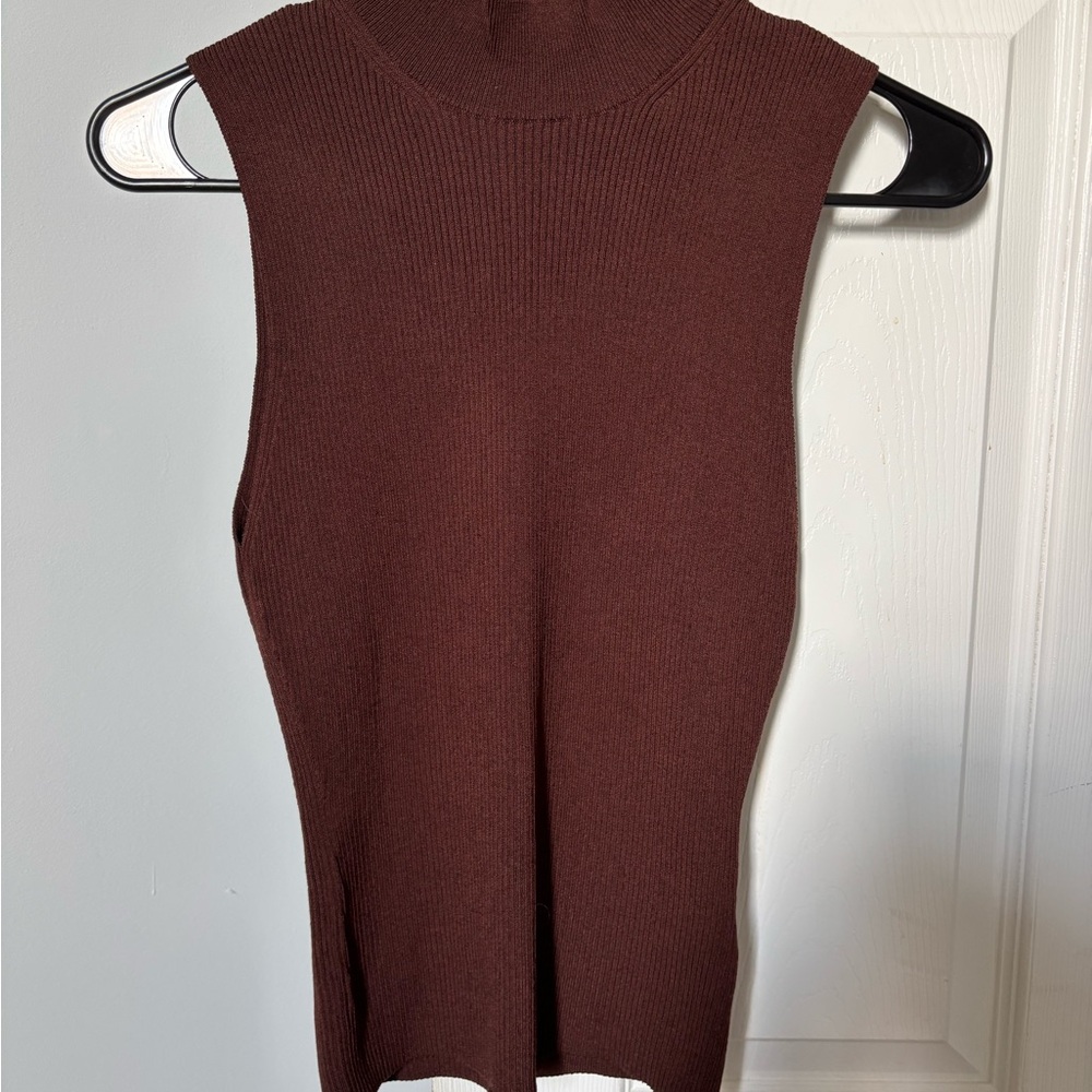 Express Maroon Sleeveless Tank Top